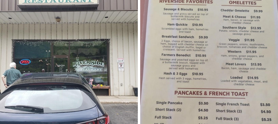 Riverside Restaurant Menu