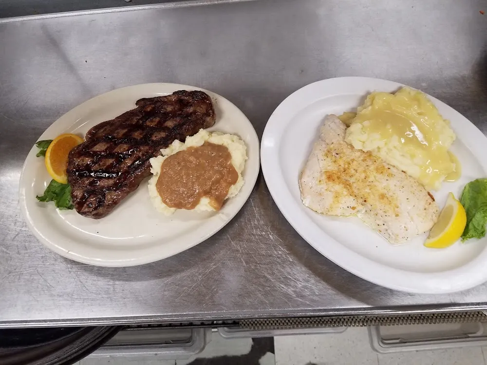 New York Strip Steak Broiled Haddock